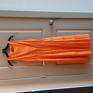 Alice & Olivia tangerine ruffle dress